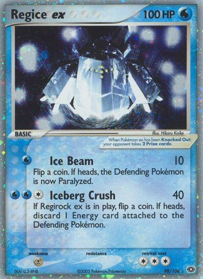 Regice ex 98 — EX Emerald