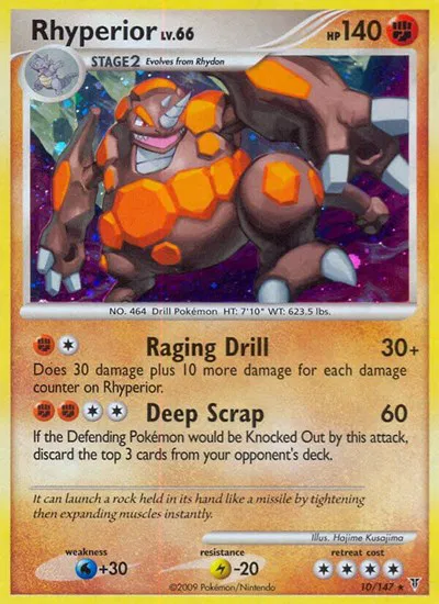 rhyperior pokemon card price V - 181/189 Full Art Ultra Rare Colorless Rock Tumble (90) This attacks damage isnt affected by Resistance Pokemon - Rhyperior LV.X (145)