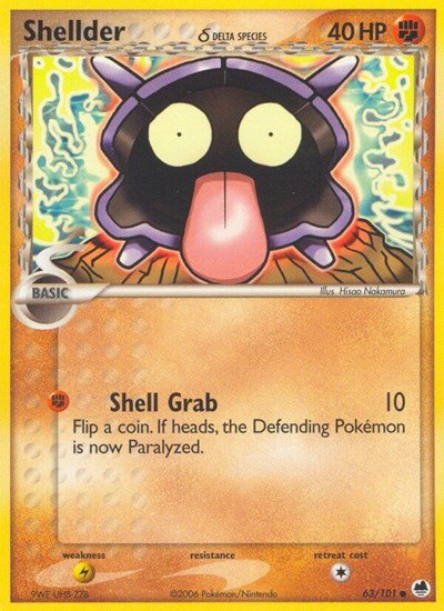 Shellder (Delta Species) 63/101 — EX Dragon Frontiers