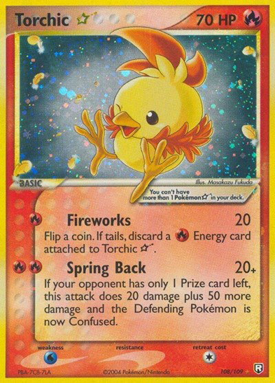Torchic Gold Star 108 — EX Team Rocket Returns