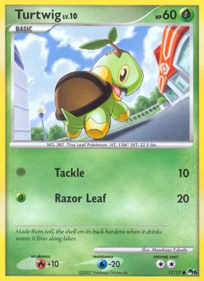 turtwig pokemon card price 17/17 - Pop Series 9 Common Retreat cost Pokemon TCG Turtwig Lv.11 Majestic