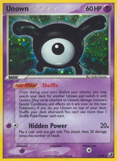 Unown (X) X/28 — EX Unseen Forces