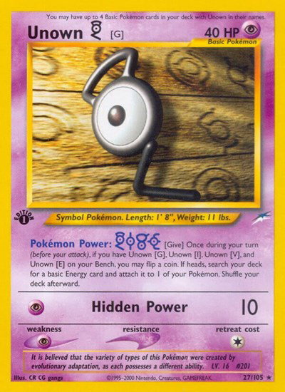 Unown [G] 27 — Neo Destiny