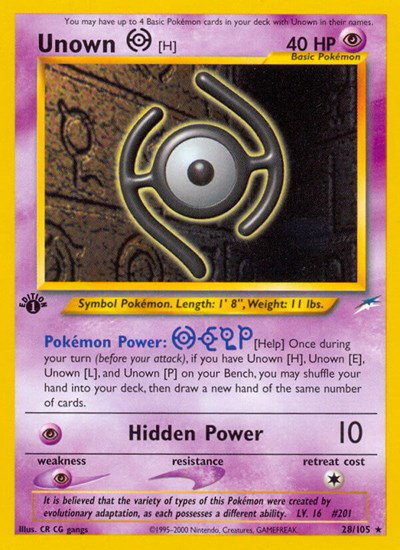 Unown [H] 28 — Neo Destiny