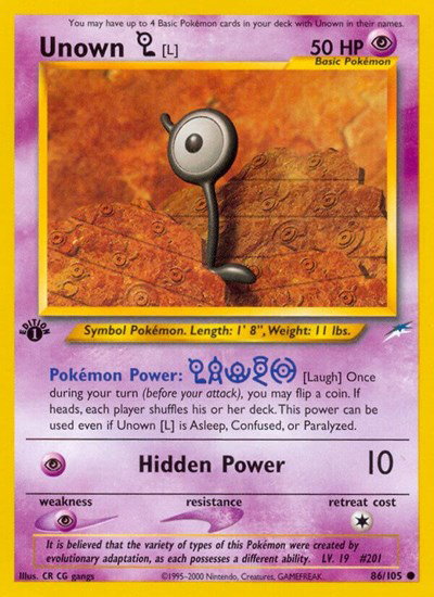 Unown [L] 86 — Neo Destiny