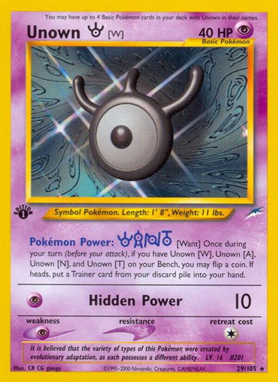 Unown [W] 29 — Neo Destiny