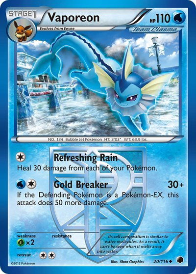 Vaporeon (Team Plasma) 20 — Plasma Freeze