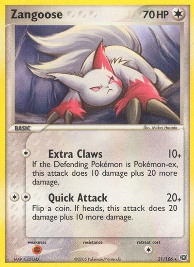 Zangoose 21 — EX Emerald