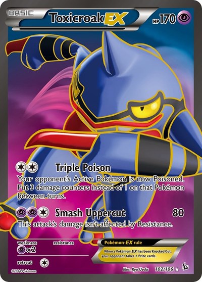 Toxicroak EX (102 Full Art) 102 — Flashfire
