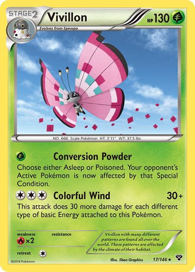 Vivillon (Meadow [Pink]) 17 — XY Base Set