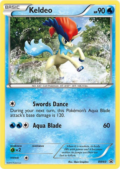 Keldeo (Non Holo) BW60 — Black and White Promos