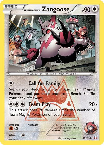 Team Magma's Zangoose 22 — Double Crisis